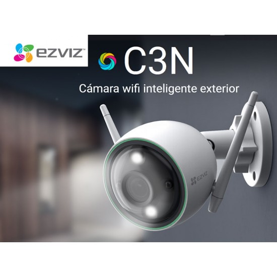 Cámara IP EZVIZ, C3WN, wifi, Full HD, 1080p, Audio bidireccional, Protección IP66, Visión Nocturna, Interior/Exterior